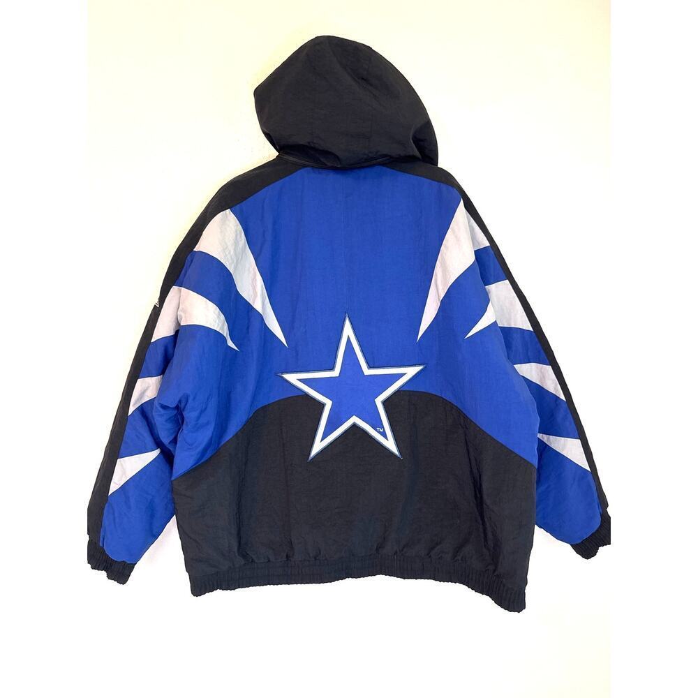 Vintage Dallas Cowboys Apex One NFL Pro Line Puffer Jacket Hood Big Star  XL￼